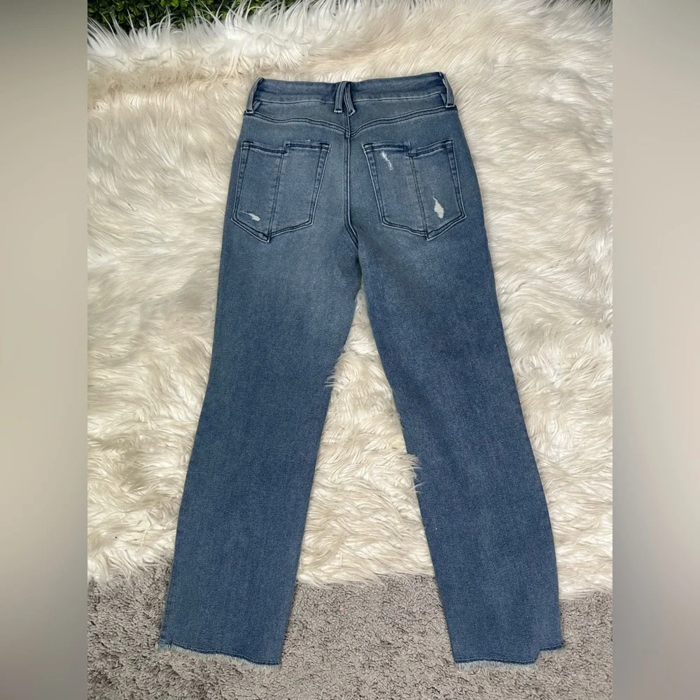 NWOT Good American x Anthropologie  Good Straight‎ High-Rise split pocket Jeans